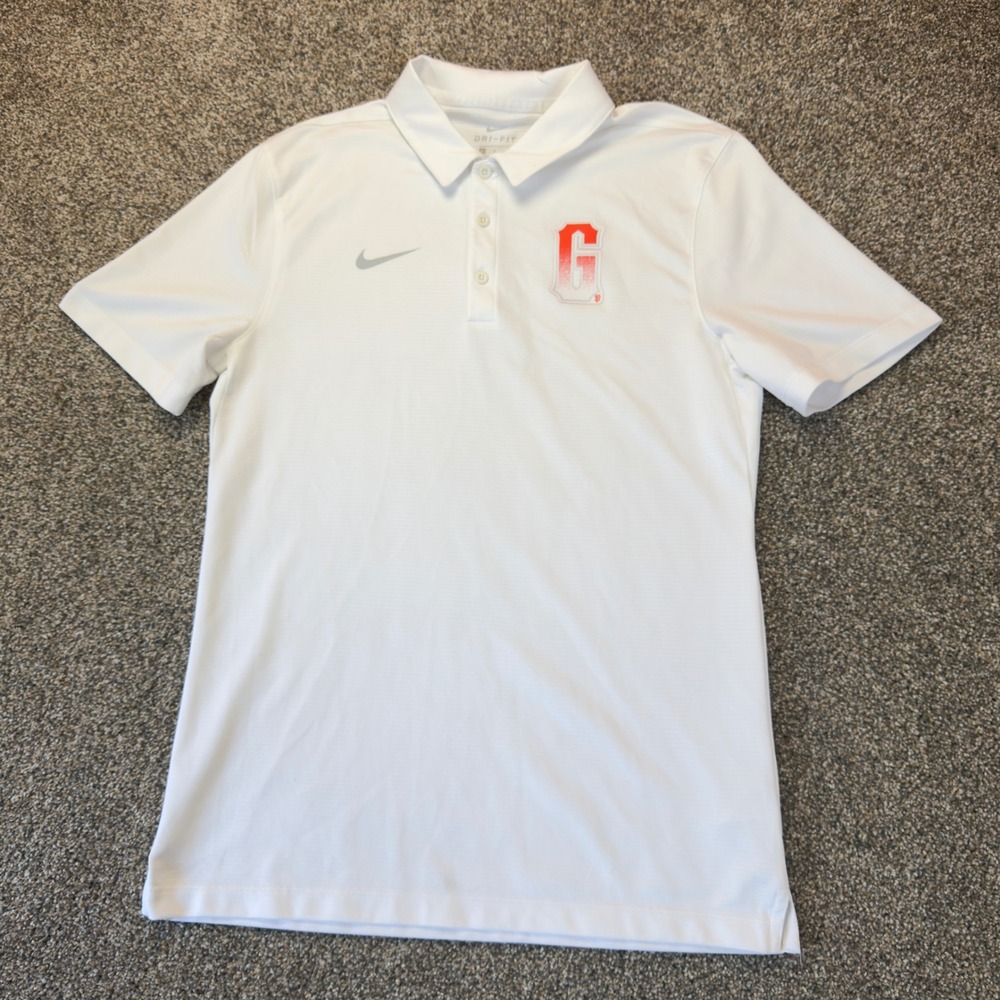 Nike Mens San Francisco Giants Dri-FIT‎ Polo Shirt White SF G Logo Small